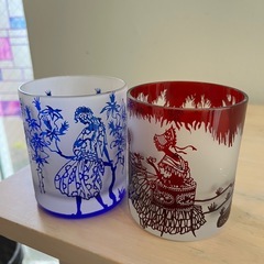  切子ガラス風　グラス2個の画像