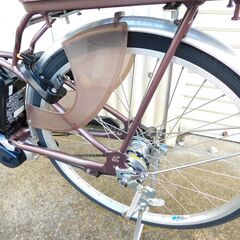 【JM924保管M】美品 Panasonic パナソニック 電動アシスト自転車 ビビ・SL 24型 内装3段変速 パールココアブラウン BE-FSL431Tの画像