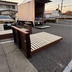 家具の大丸 ダブルベッドフレーム 木製の画像