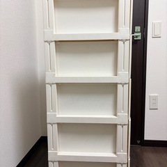 5段チェスト　細身　ホワイトの画像