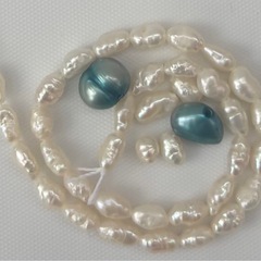 淡水パール　5㎜　18.5cm位　手芸　ハンドメイド素材の画像