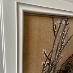 押し絵 額装｜布製 立体和風インテリア（梅モチーフ）の画像