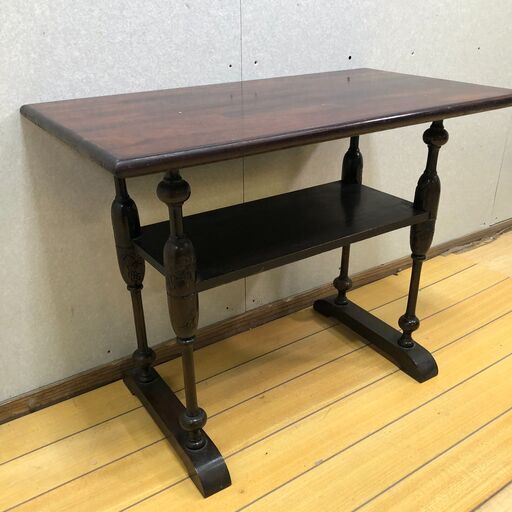 送料無料 アンティーク調 木製テーブル 葡萄彫刻 花台 飾り棚 　251214 アンティーク調 木製テーブル 葡萄彫刻 花台 飾り棚 サイドテーブル