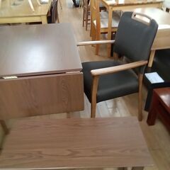 ★リユースのサカイつくば店★TK7683 ニトリ 伸縮テーブルセット ブラウン H69×D75×W92～120 クリーニング済みの画像