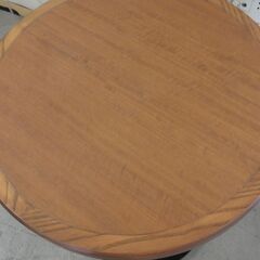 T-046 リサイクル品 木製天板 丸テーブル 業務用 天板直径55㎝の画像