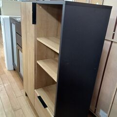 ★リユースのサカイつくば店★TK7685  キャビネット ナチュラル/ブラック H120×D40×W80 クリーニング済みの画像