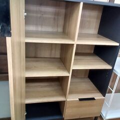 ★リユースのサカイつくば店★TK7685  キャビネット ナチュラル/ブラック H120×D40×W80 クリーニング済みの画像