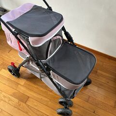ペットカート 多頭 取り外し可能 折りたたみ 2段式 分離式 犬猫兼用 収納の画像