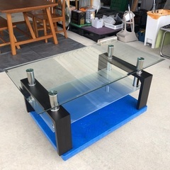 【美品】大きめサイズのガラステーブルの画像