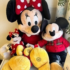 引き取り限定・ミッキーマウス、ミニーマウス、ぬいぐるみ 3点セットの画像
