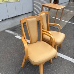 回転式ダイニングチェア チェア 木製 2脚セットの画像