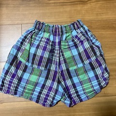 チェック柄ハーフパンツ 120-130cmの画像