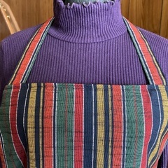 着物リメイク　ロングエプロン ＋ ポシェットの画像