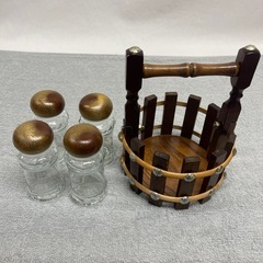 木製スパイスバスケット/調味料入れの画像