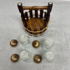 木製スパイスバスケット/調味料入れの画像