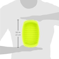 (新品・未使用)和平フレイズ(Wahei freiz) 電子レンジ調理器 シリコーンスチーマー らくCHIN!シリコーン M ライムグリーン RR-5273の画像