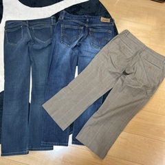 ジーンズ・チェックパンツ　差し上げます。の画像