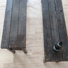 ビンテージ風ウッドベンチの画像