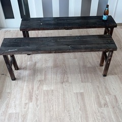 ビンテージ風ウッドベンチの画像