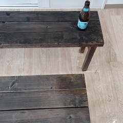 ビンテージ風ウッドベンチの画像