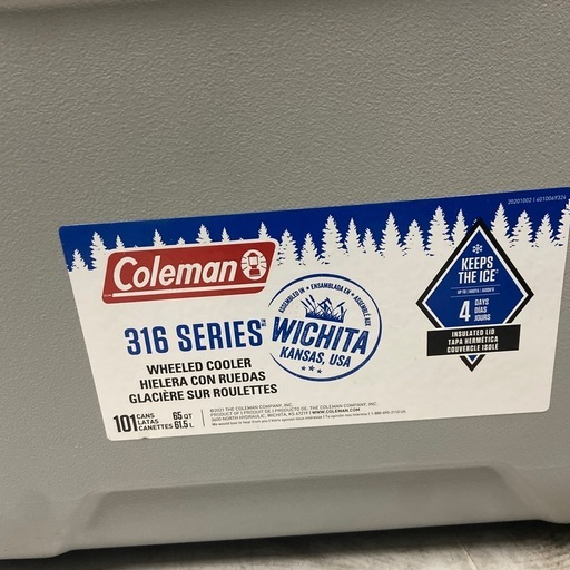 コールマン 316シリーズ ホイール クーラー 65QT 62L キャスター付き Coleman
