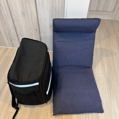 【美品】リクライニング座椅子／ネイビー／ハイバック・シンプルデザインの画像