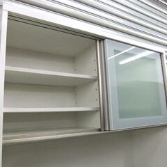 レンジボード 幅114cm パモウナ エナメル キッチン収納 食器棚 キッチンボード 大型 ホワイト 白 札幌 厚別店の画像