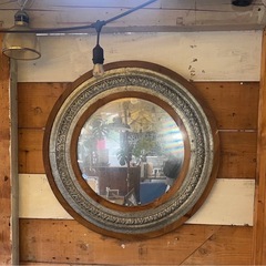 アンティークRUSTIC FARMHOUSE OVAL MIRRORの画像