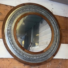アンティークRUSTIC FARMHOUSE OVAL MIRRORの画像