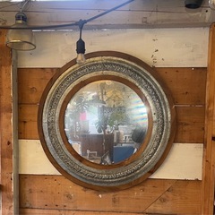 アンティークRUSTIC FARMHOUSE OVAL MIRRORの画像