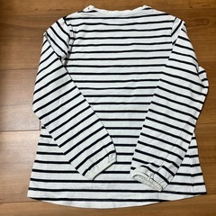 ストライプ 長袖カットソー リボン付き 120の画像