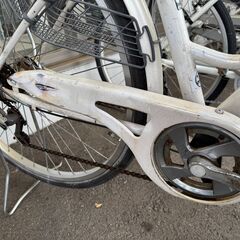 ★店頭にて試乗可★ J3337　【リユースのサカイ柏店】　軽快自転車　ダイナモライト　6段変速　　ホワイト　27インチ　　簡易クリーニング済　 中古自転車 　流山市 中古自転車 松戸市 中古自転車 我孫子市 中古自転車 船橋市 中古自転車 守谷市 中古自転車 取手市 中古自転車　の画像