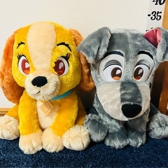 #2体セット#未使用#レディ#トランプ#わんわん物語#ディズニー#Disney#ぬいぐるみ#うるりぃみぃ#クレーンゲーム#UFOキャッチャー#景品#大きい#ビッグ#ラウンド1の画像