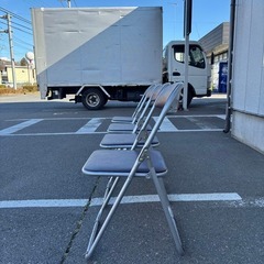 折りたたみパイプ椅子 オフィスチェア 会議 イベント 4脚セットの画像