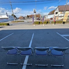 折りたたみパイプ椅子 オフィスチェア 会議 イベント 4脚セットの画像