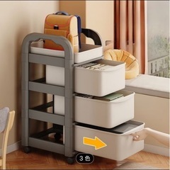 3段キャスター付き収納
の画像