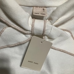 【新品】petit main リボン付き長袖シャツ 130cmの画像