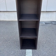 3段カラーボックス 収納棚 ダークブラウンの画像