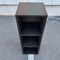 3段カラーボックス 収納棚 ダークブラウンの画像