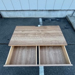 天然木調 配線すっきりデスク パソコンデスク ナチュラルの画像