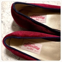 ꒰GU꒱セーラームーンコラボ ベロア シューズ 24.5cm 赤ピンク 夢可愛いの画像