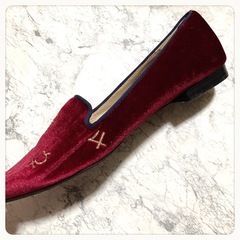 ꒰GU꒱セーラームーンコラボ ベロア シューズ 24.5cm 赤ピンク 夢可愛いの画像