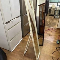 激安!! カジュアルミラー スタンドミラー 姿見 ホワイトの画像