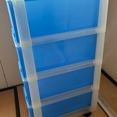 すきま収納　プラスチック4段スリム引き出しの画像