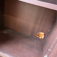 L1405 キャビネット 収納棚 ガラス扉 穴ありの画像