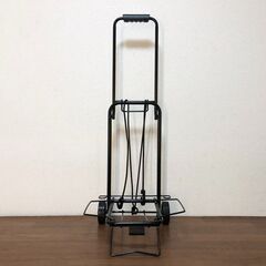 折りたたみ式キャリーカート ブラック フック付ゴムロープ・滑り止め 台車 耐荷重30㎏ スチール製フレーム 運搬台車の画像