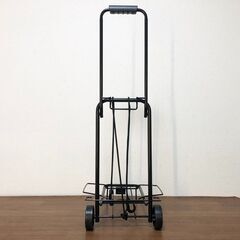 折りたたみ式キャリーカート ブラック フック付ゴムロープ・滑り止め 台車 耐荷重30㎏ スチール製フレーム 運搬台車の画像