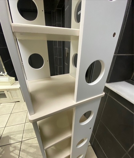 回転式コミックラック 白 高さ166 本棚 7段 ブックシェルフ