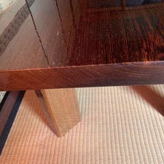 国産広葉樹 無垢 一枚板和式テーブル｜151×67cm 高さ40cm・厚6cm｜耳付き｜脚脱着式｜近隣配送相談可の画像