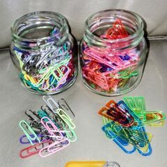 ゼムクリップ、木製ピンチセットの画像